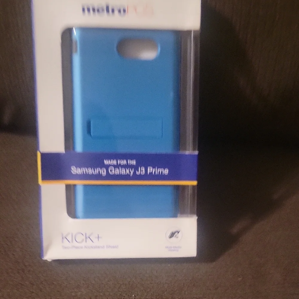 Metro PCS Made For The Samsung Galaxy J3 Prime Case - Teal and Black Kick +